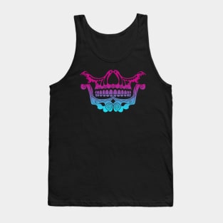 Sugar Skull Festive Nose and Jaw Vaporwave Tank Top